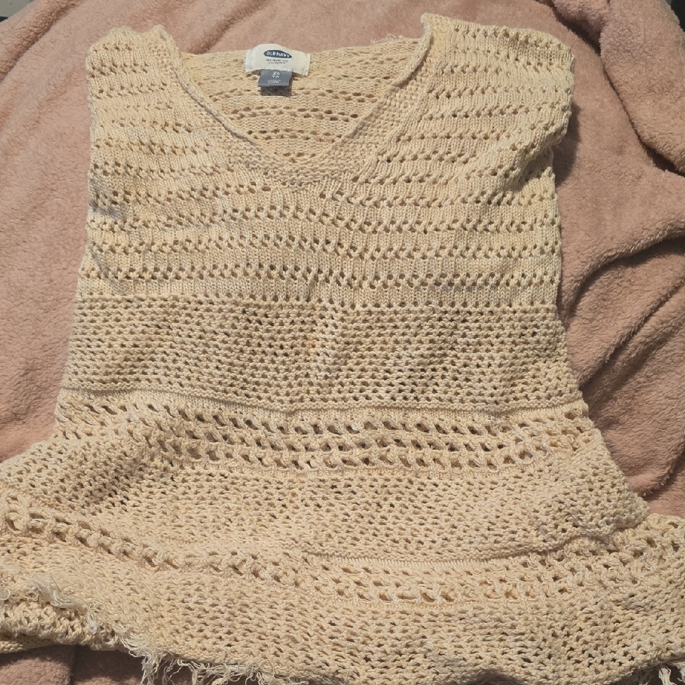 Old Navy Beige Textured Knit Top